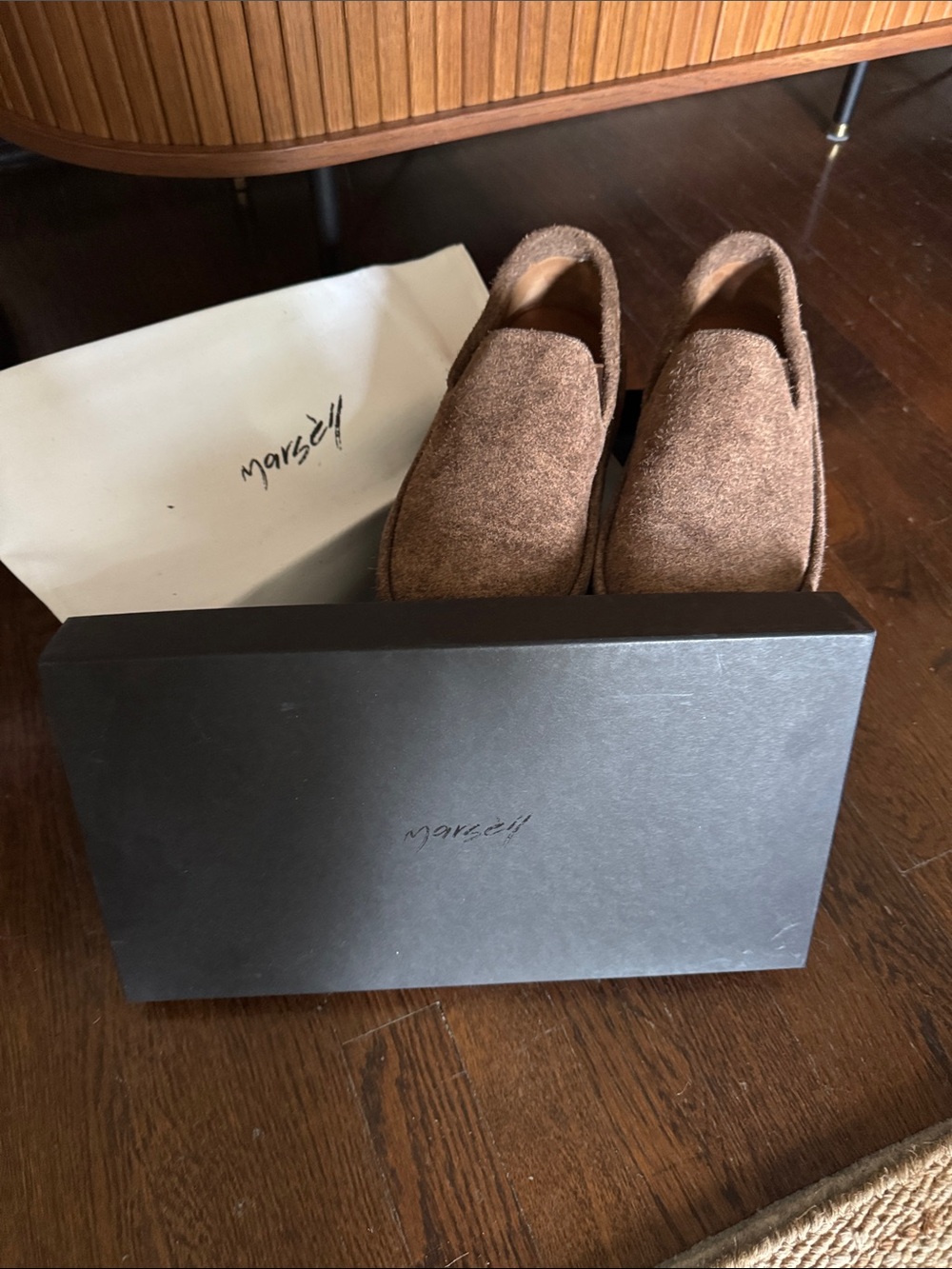 Marsell Brown Suede Slip-On Loafers